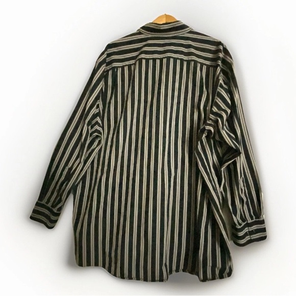 NAUTICA Men's Classic Long Sleeve Shirt Button Down Size 3X Black Striped - Picture 2 of 9
